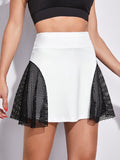 Contrast Fishnet Tennis Skort