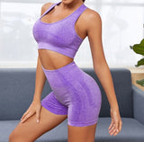 Seamless Racer Back Sports Bra & Biker Shorts