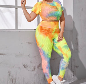 Plus Tie Dye Textured Sports Set