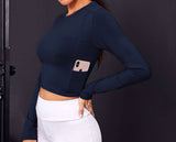 Crop Sports Top With Phone Pockets