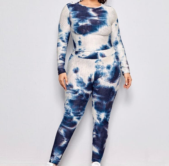 Plus Tie Dye Textured Sports Set