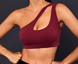 One Shoulder Cut Out Sports Bra