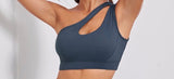 One Shoulder Cut Out Sports Bra