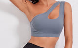 One Shoulder Cut Out Sports Bra