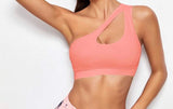 One Shoulder Cut Out Sports Bra