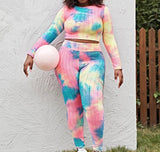 Plus Tie Dye Textured Sports Set