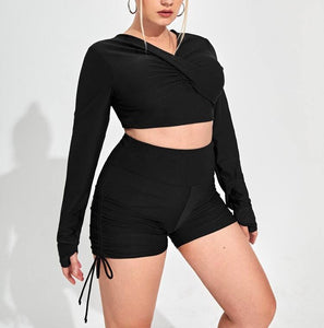 PLUS Surplice Sports Top & Biker Shorts