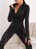 Mock Neck Sports Jumpsuit